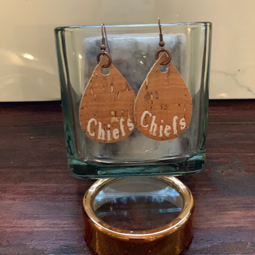 Chiefs leather earrings